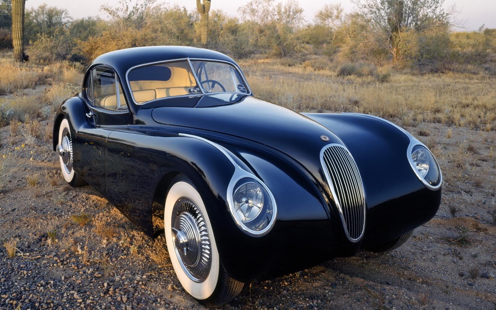 Free photo Black 1953 vintage Jaguar
