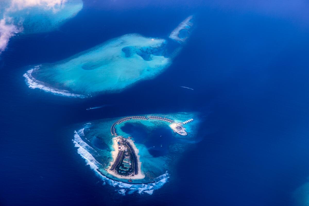 Wallpaper Maldives aerial view