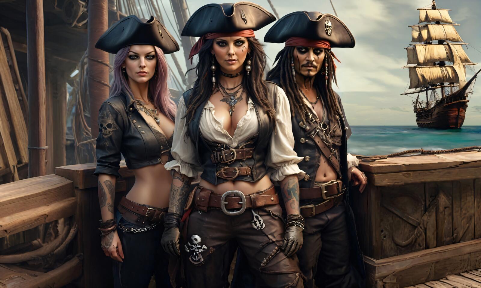 Free photo Brutal pirates