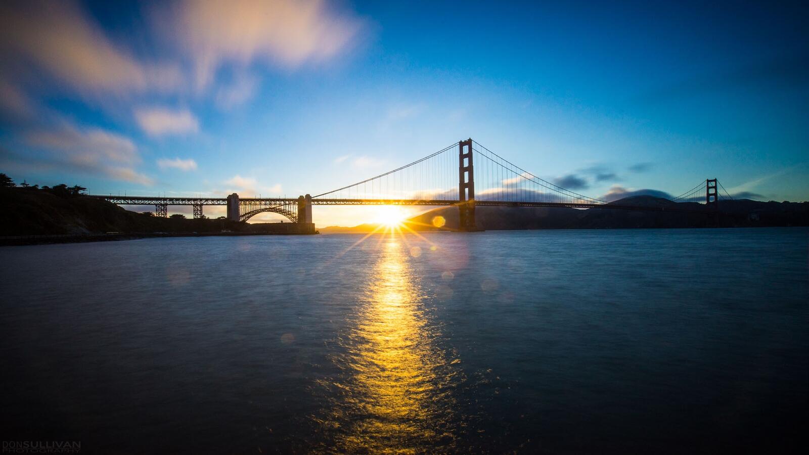 Бесплатное фото Закат на воде в Сан-Франциско