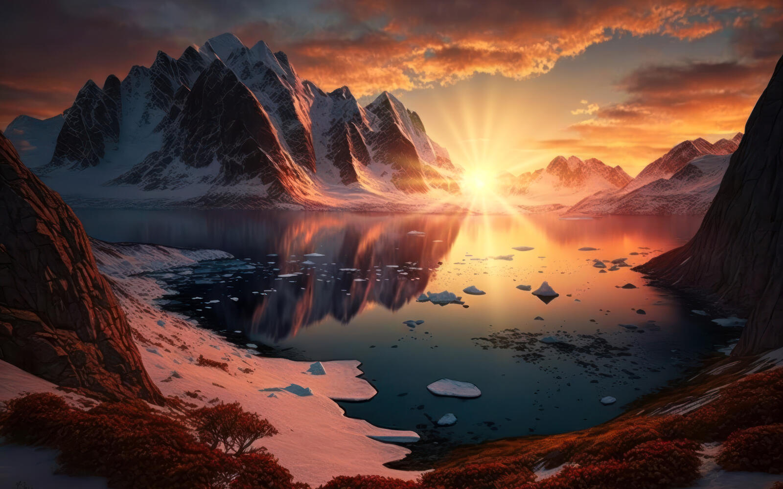 Бесплатное фото Арктический закат