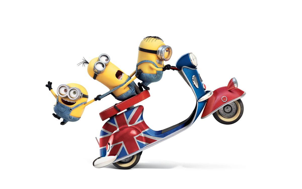 Minions riding a motorcycle