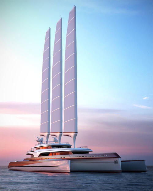 A luxury sailing yacht