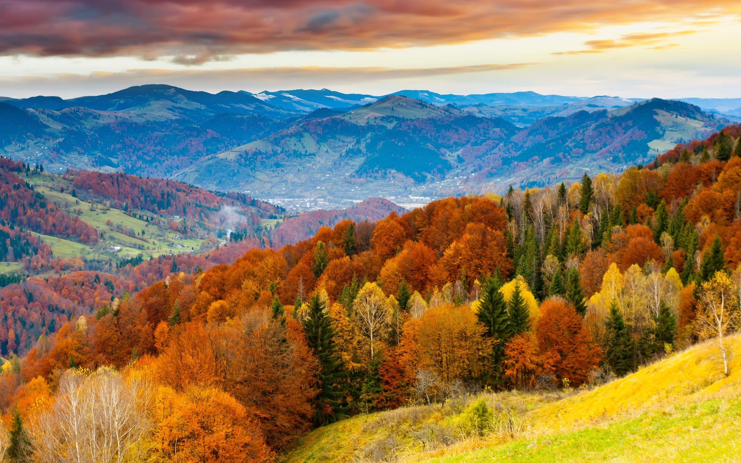 Wallpapers wallpaper trees fall mountains on the desktop