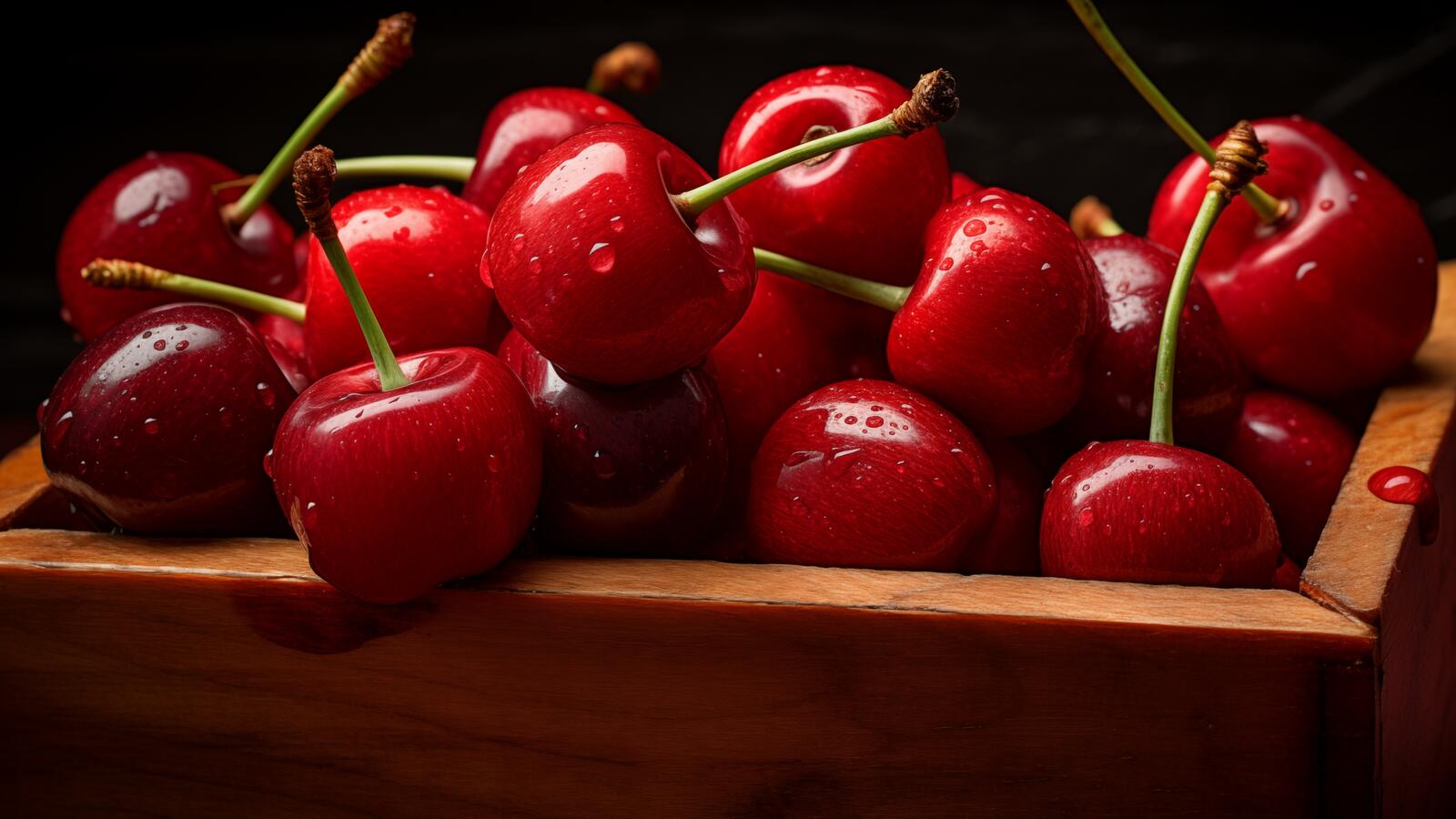 Free photo Big red cherries