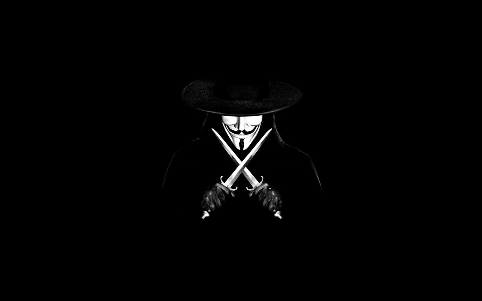Бесплатное фото Vendetta на черном фоне