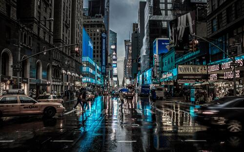 New York Night Street