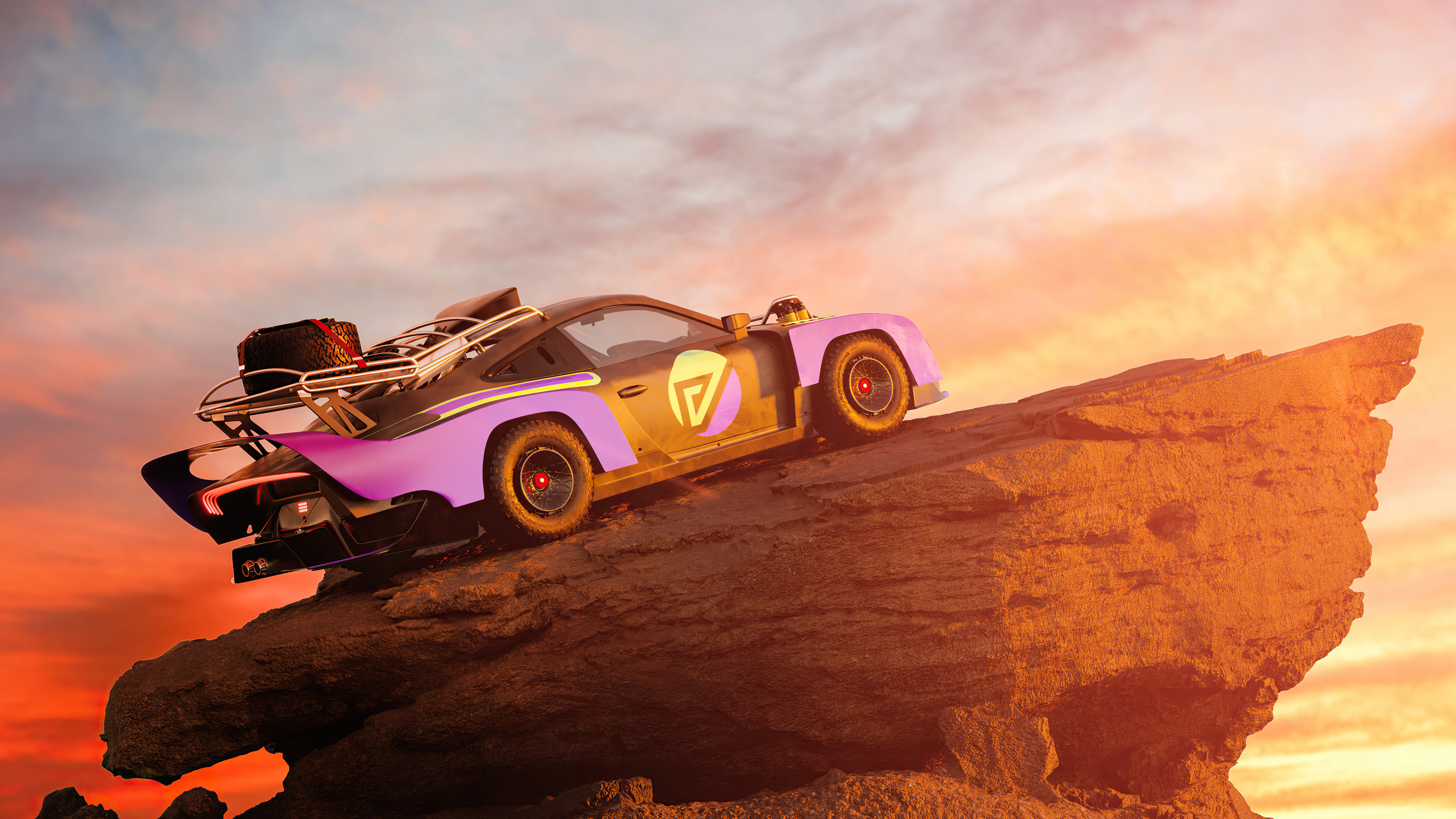 Rendering of the Porsche 935 at sunset