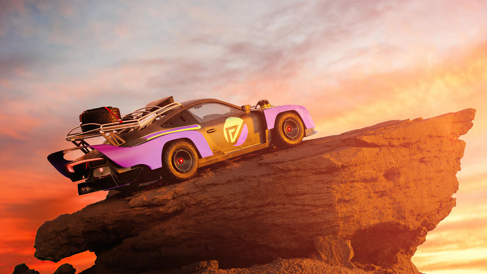 Free photo Rendering of the Porsche 935 at sunset