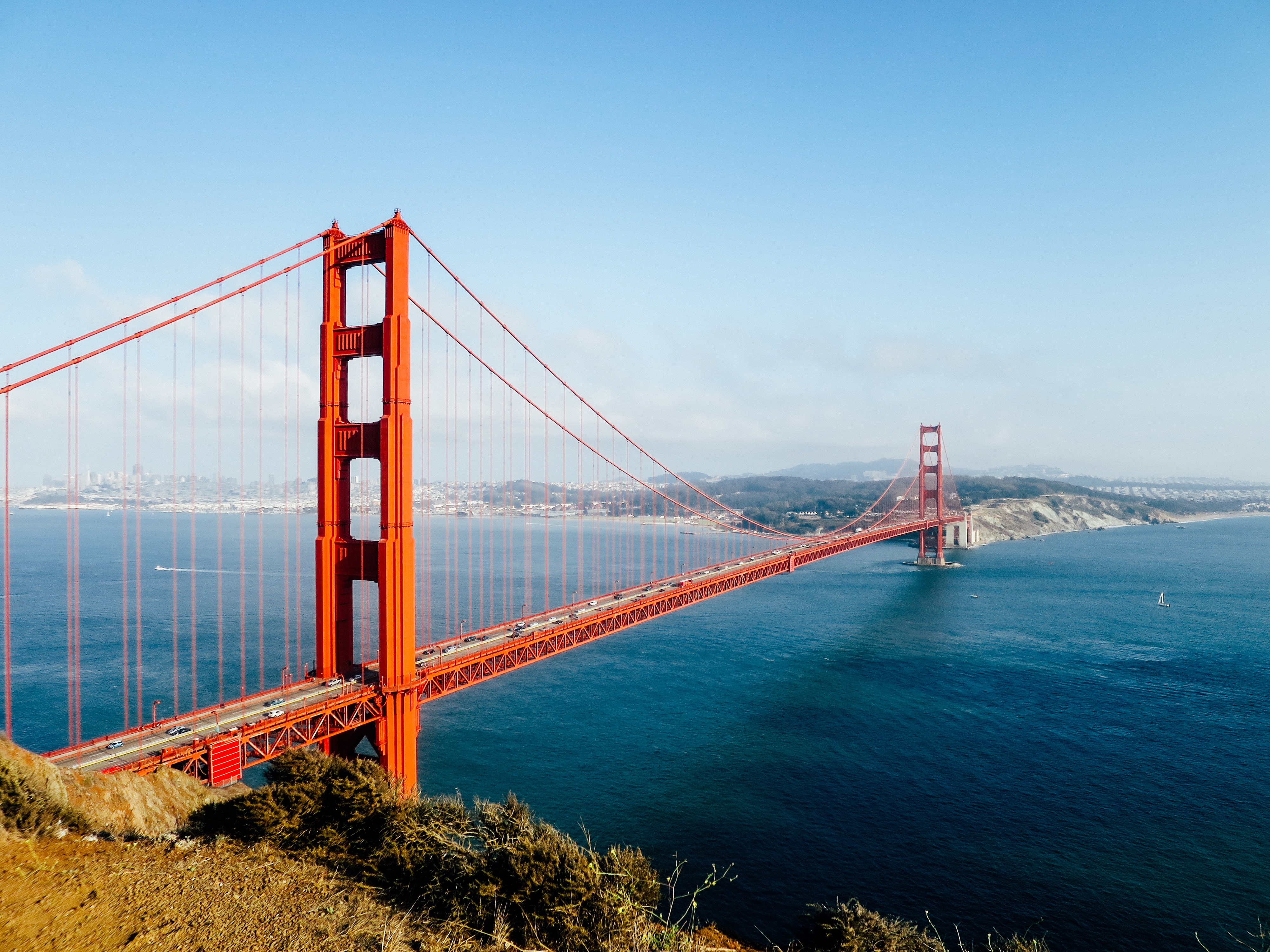 Бесплатное фото Красный мост в Сан-Франциско