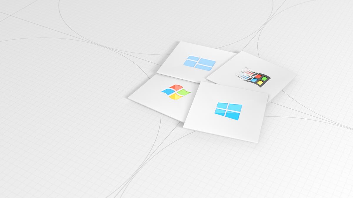 Логотипы Windows нарисованные на листоч