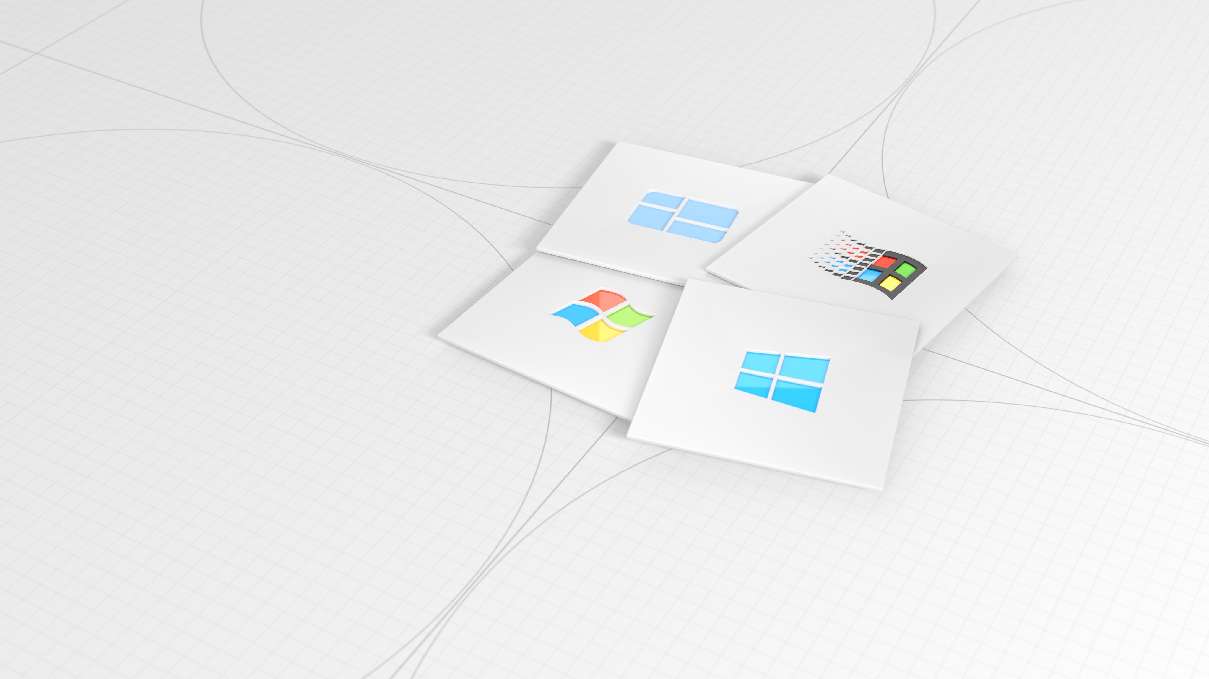 Бесплатное фото Логотипы Windows нарисованные на листоч