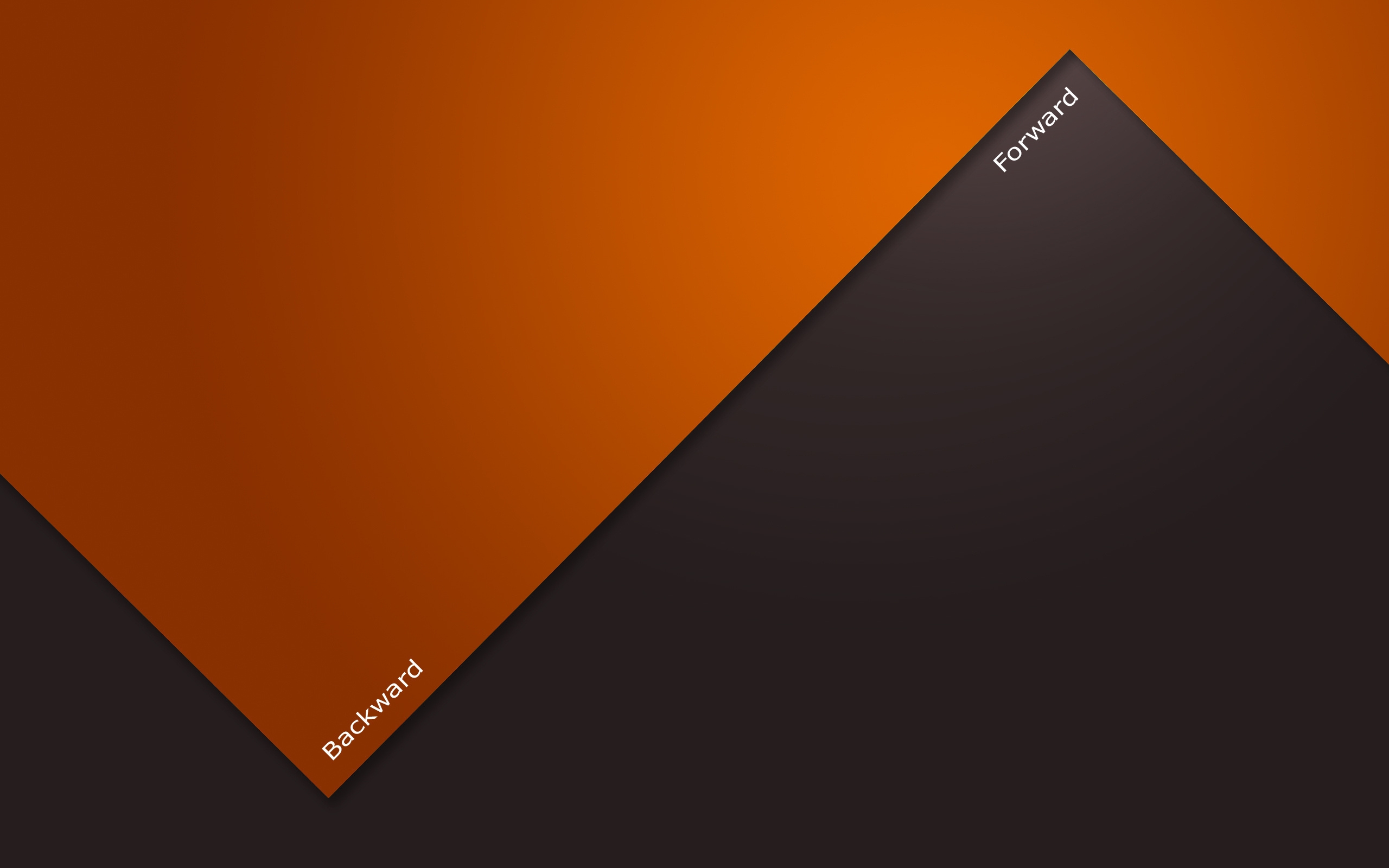 Бесплатное фото Черно-оранжевый фон с надписями назад и вперед