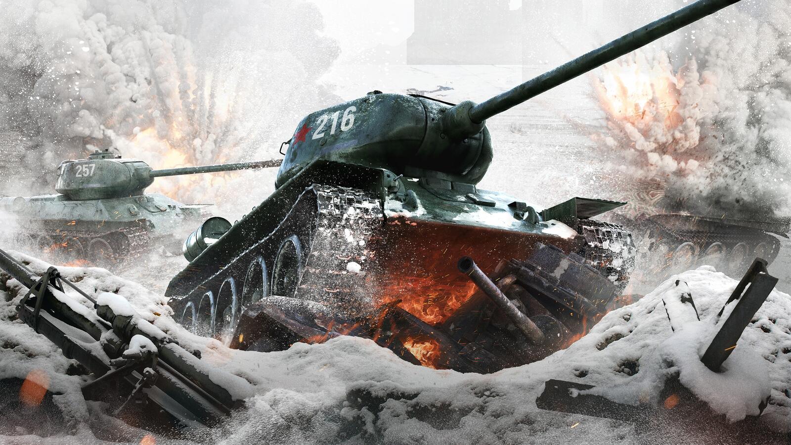 Бесплатное фото Обои русский танк Т-34
