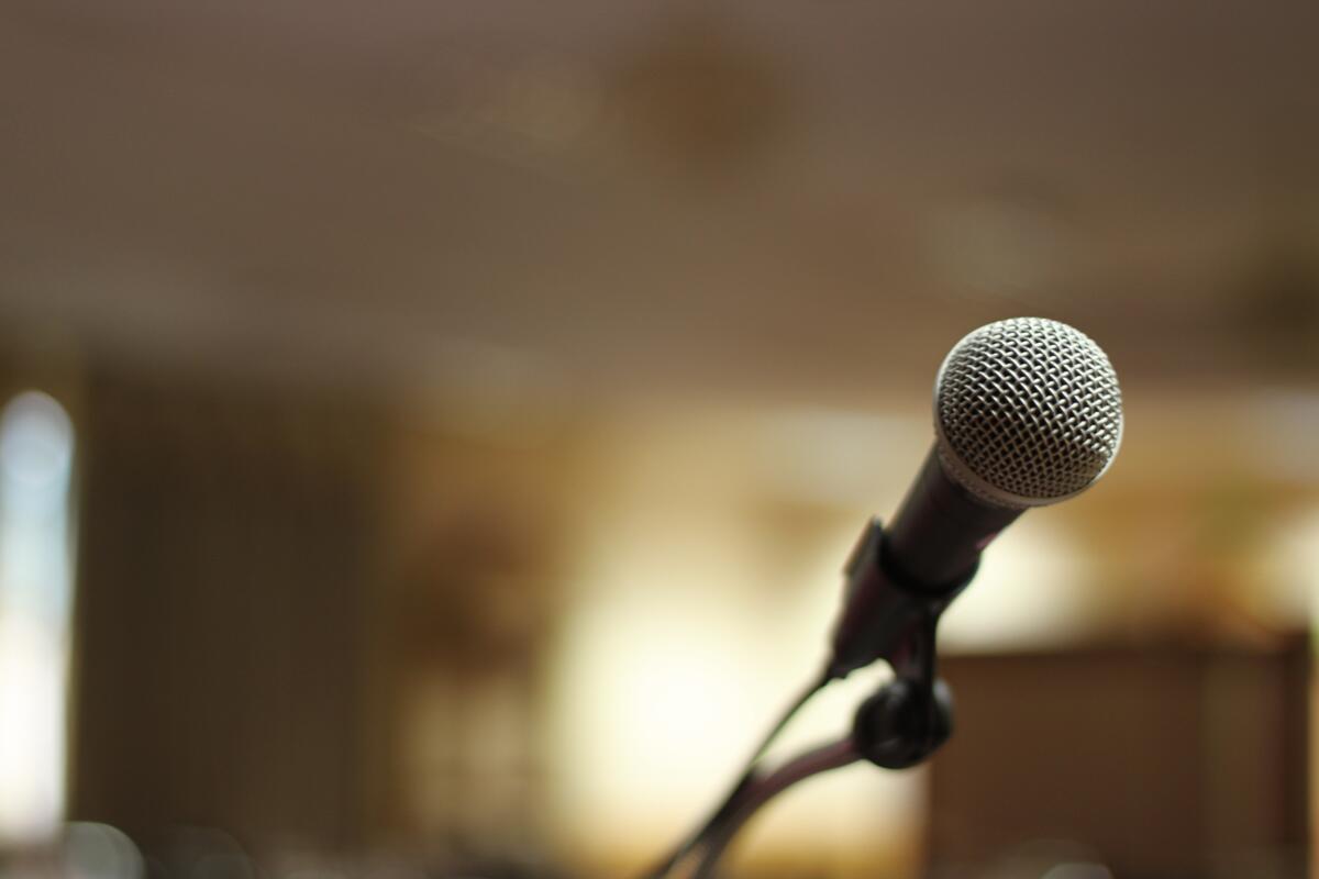 Close-up of a music microphone