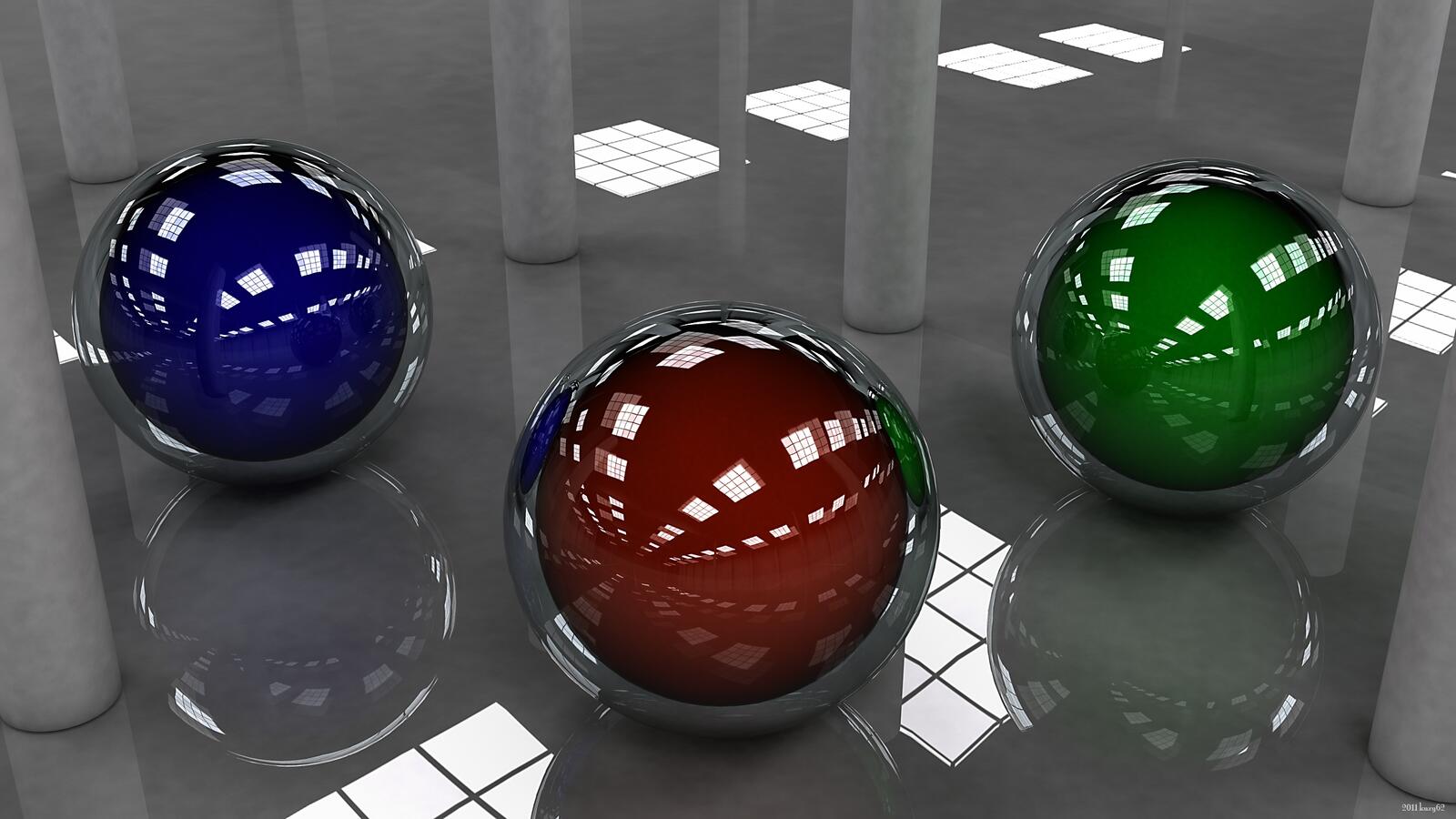 Бесплатное фото Разноцветные стеклянные шары