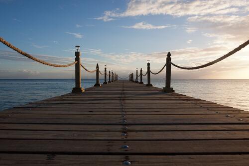 Wooden bridge on the sea