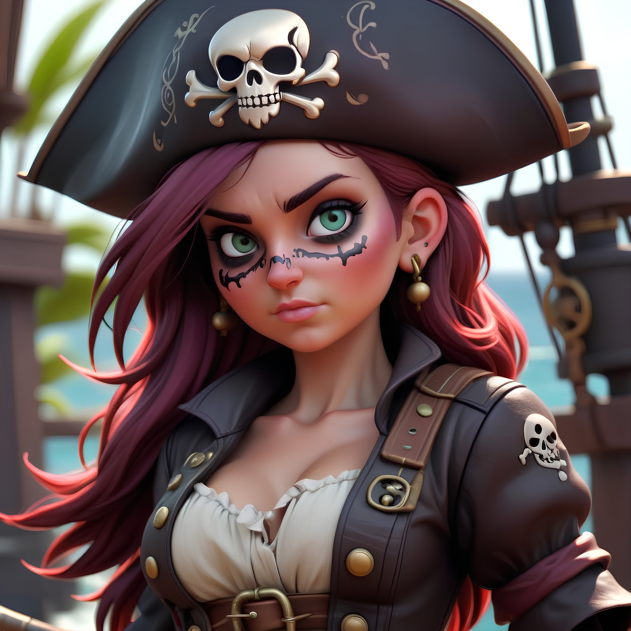 Бесплатное фото Девушка пират