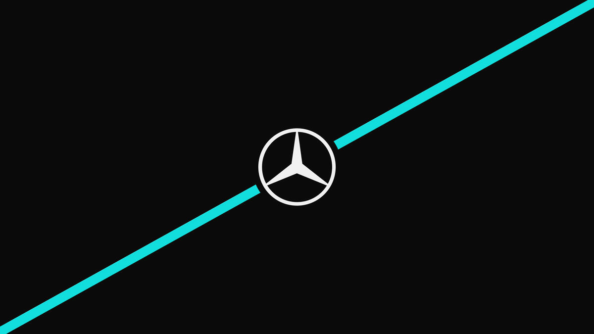 Mercedes logo on black background