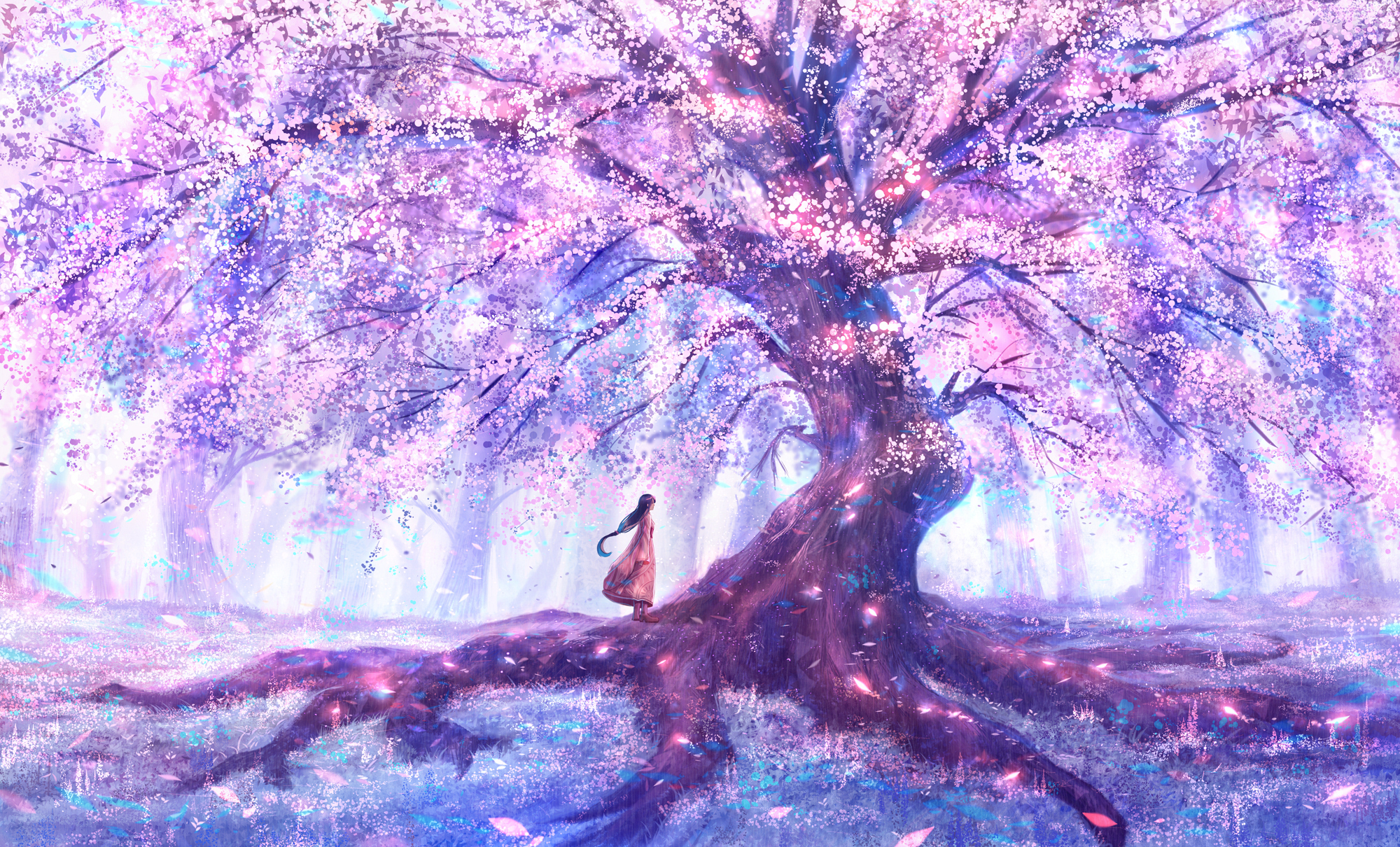 HD wallpaper anime Cherry Blossom Hatsune Miku vocaloid tree plant   Wallpaper Flare