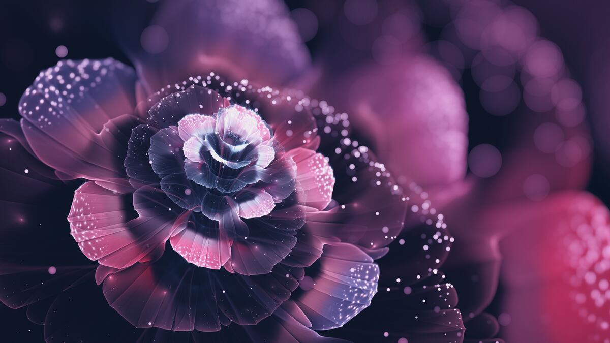 Cute glowing fractal flower