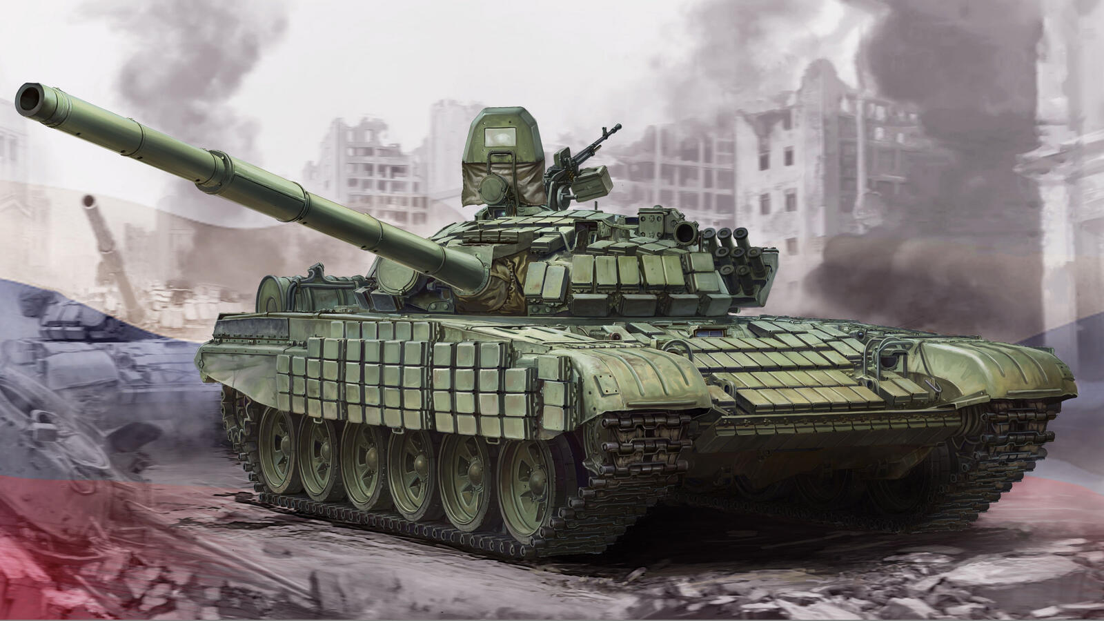 Free photo T72 tank on special operation