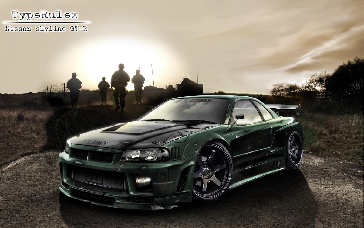 Tuned Nissan Skyline GT R R34 in the game