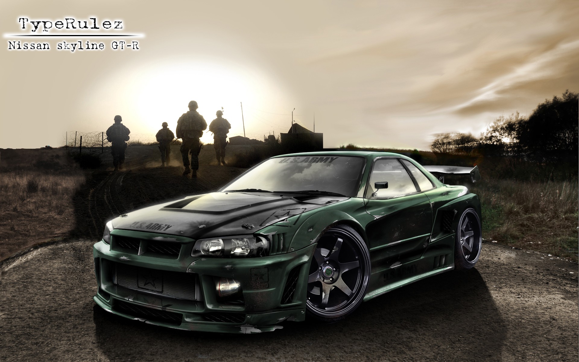 Free photo Tuned Nissan Skyline GT R R34 in the game