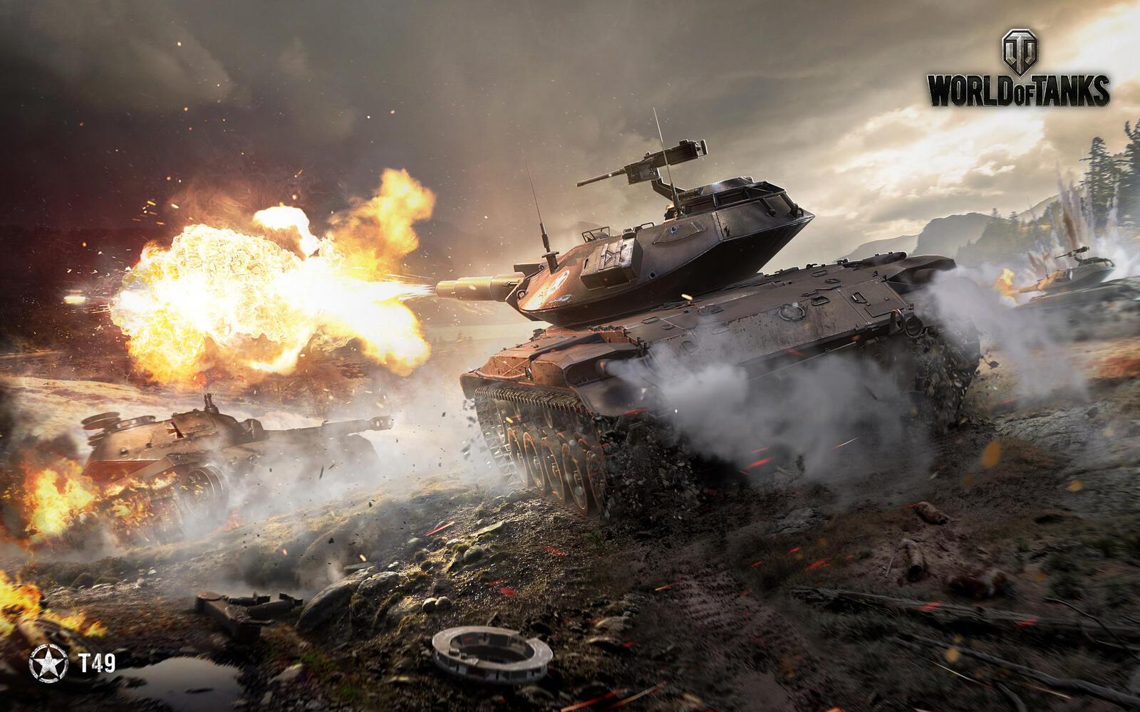 Бесплатное фото Заставка с изображением легкого танка из игры мир танков