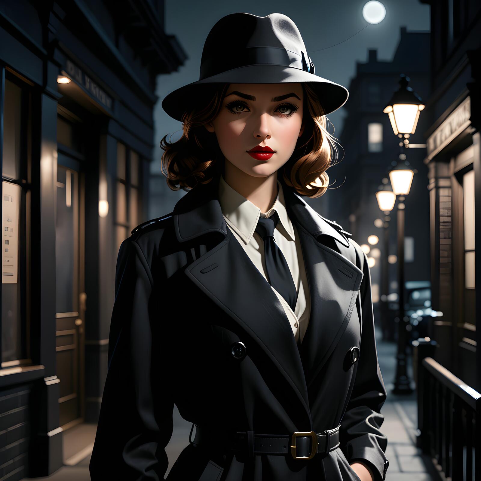 Free photo Noir girl detective