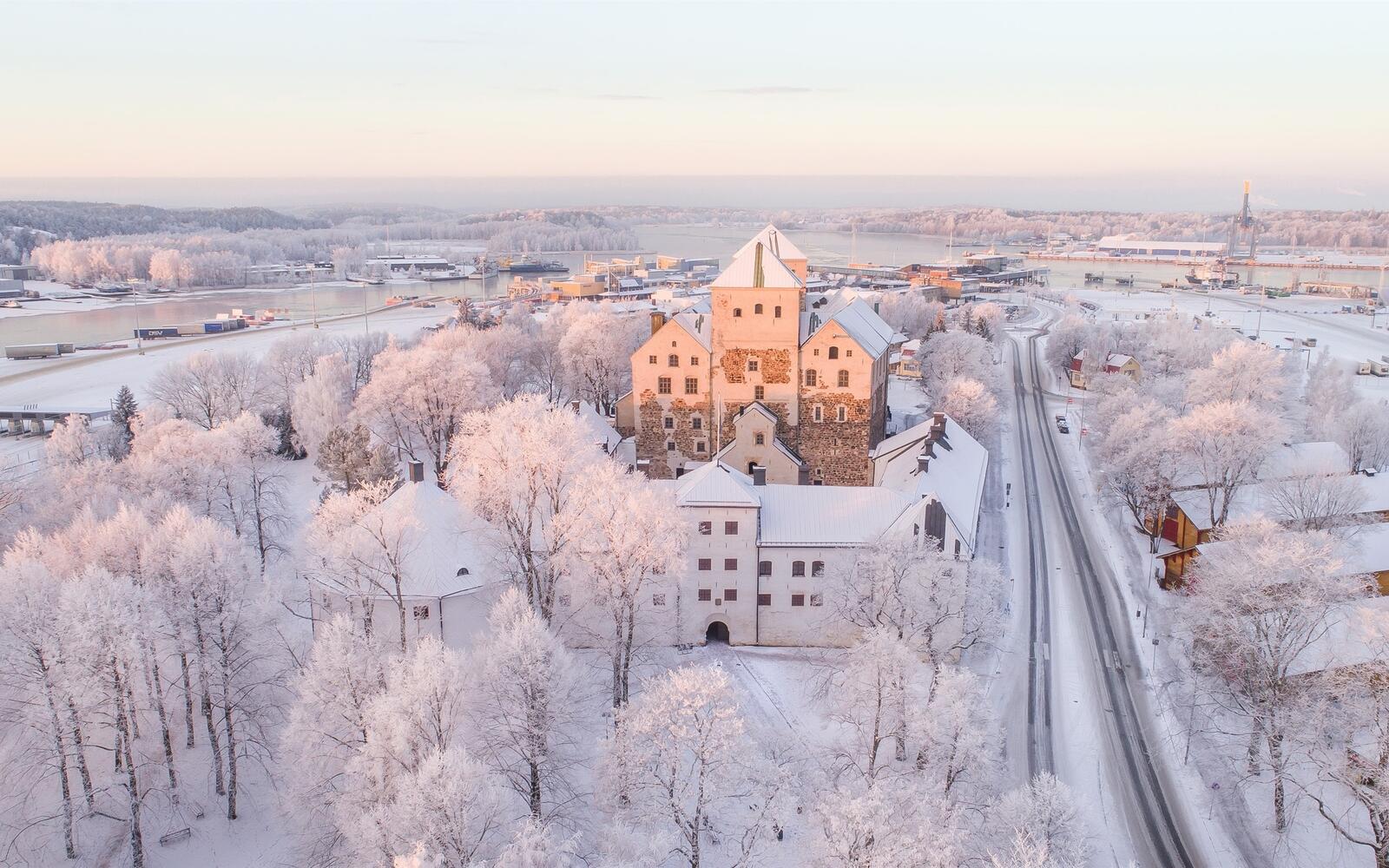 Бесплатное фото Морозный вечер в Финляндии