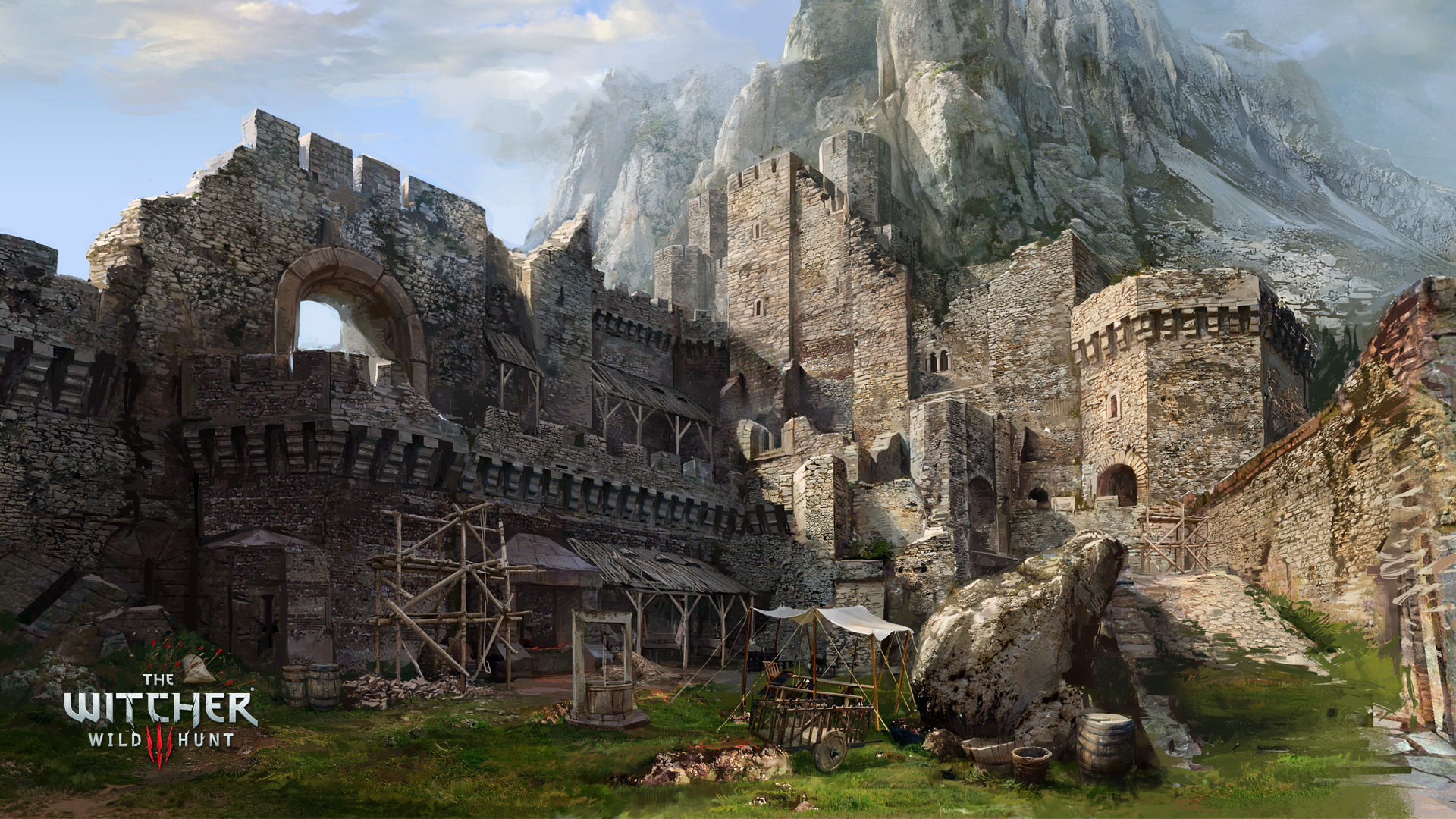 Обои пейзаж The Witcher 3 Wild Hunt крепость на рабочий стол