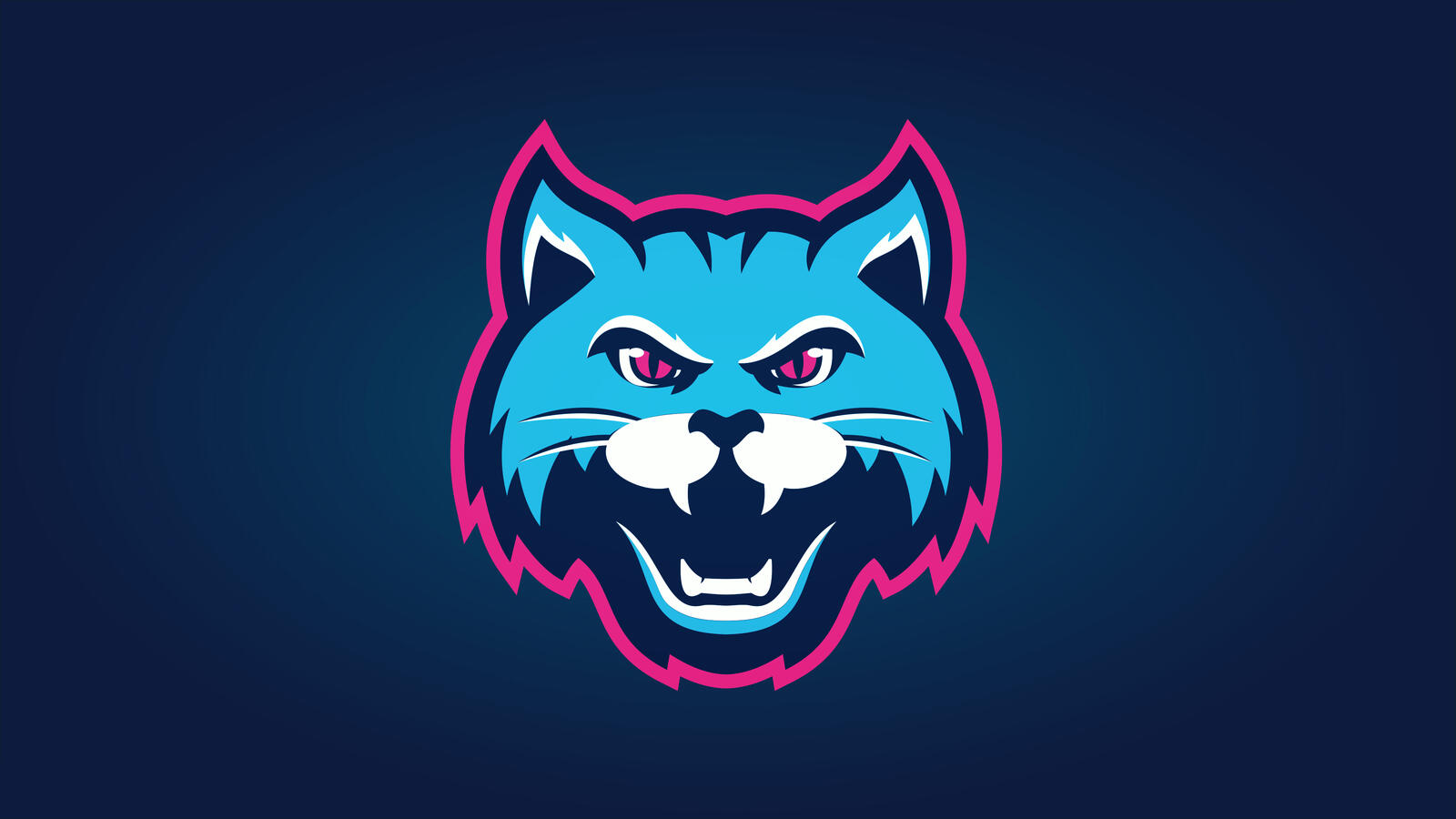 Бесплатное фото Логотип морды кота с клыками