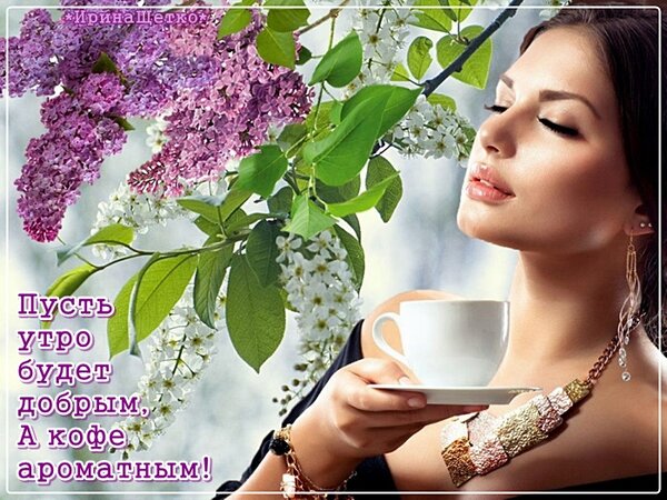 Бесплатная открытка Доброе утро с кофем