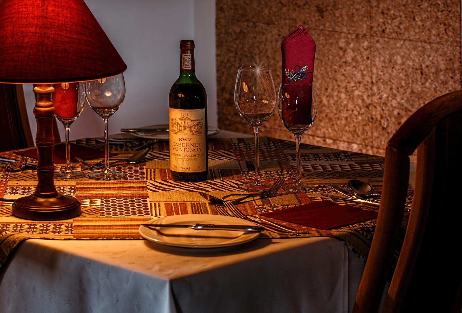 Wallpapers table wine restaurant on the desktop