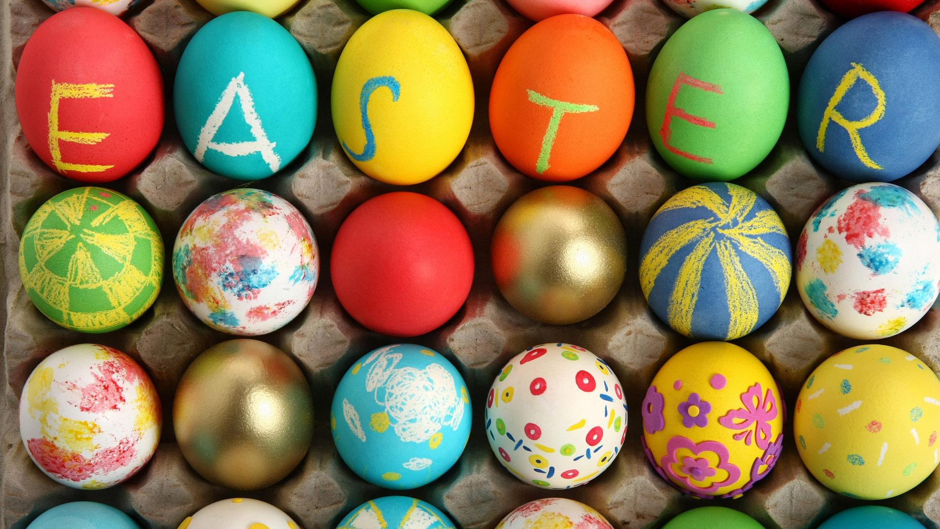 桌面上的壁纸彩蛋 很多鸡蛋 复活节