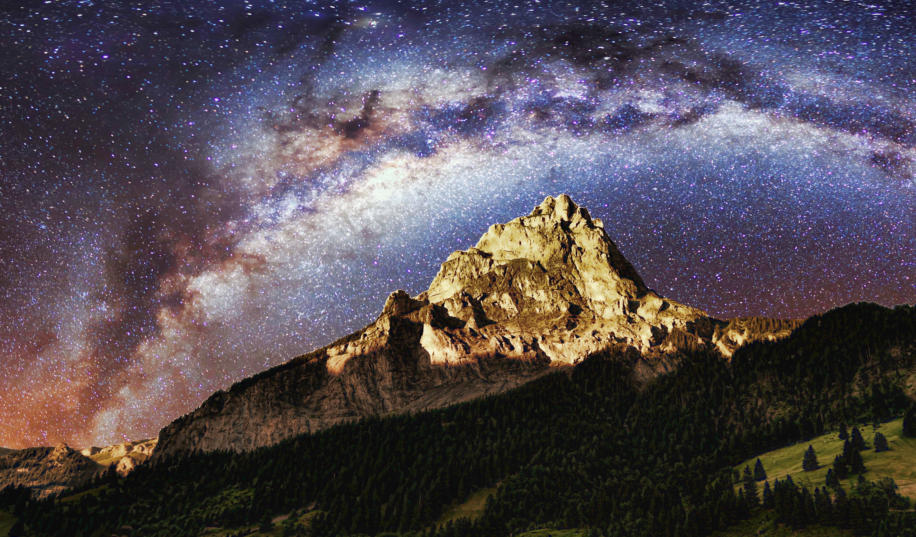 The Milky Way over the mountaintops