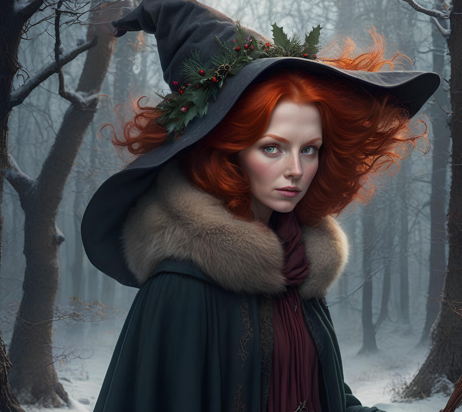 Free photo The redheaded enchantress
