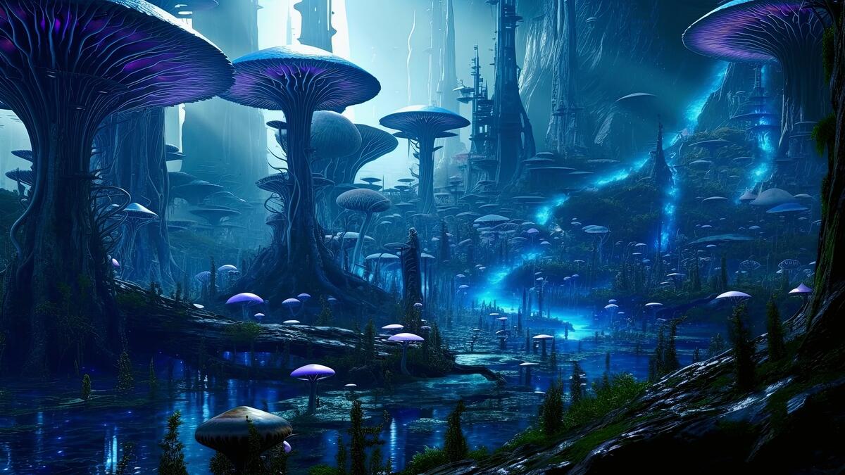 An alien fantasy world
