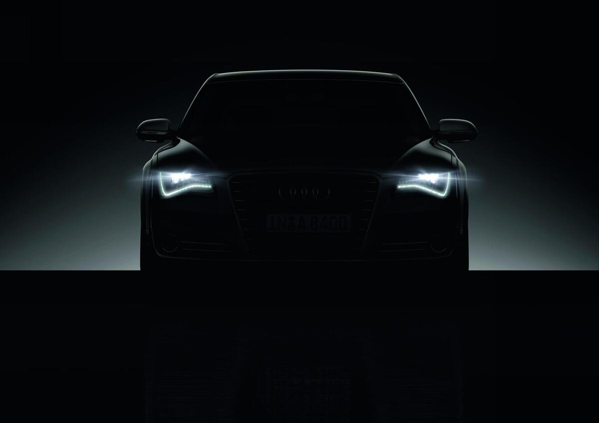 Audi car silhouette with diode optics on