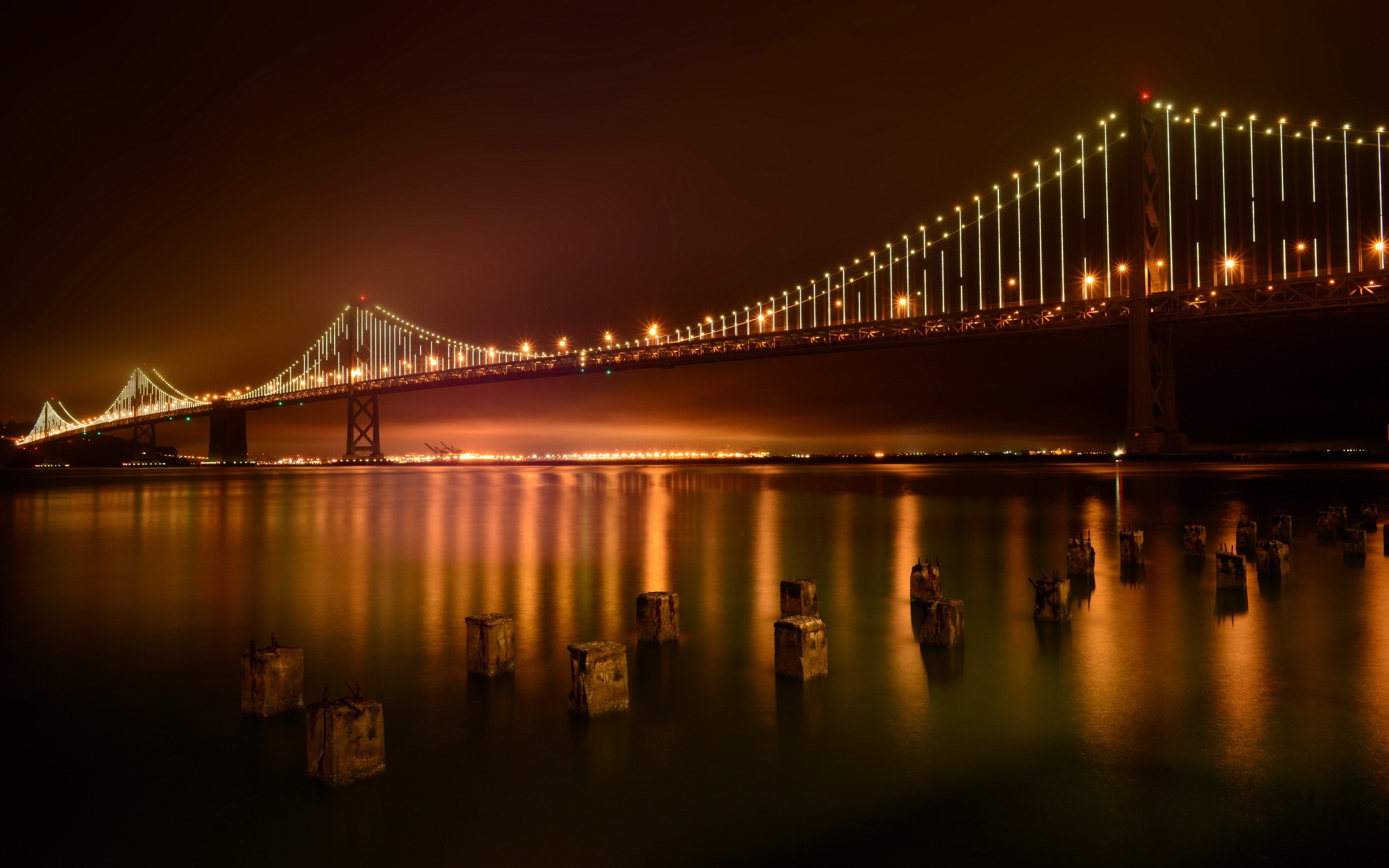 The bridge in San Francisco at night