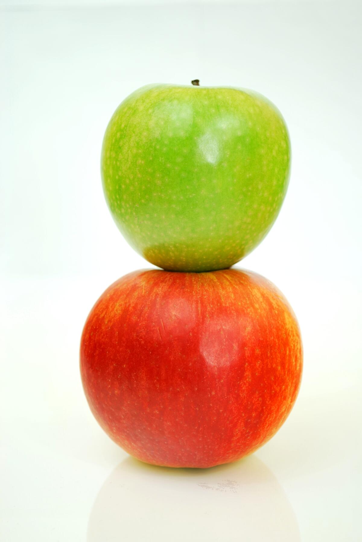 Green and red apple