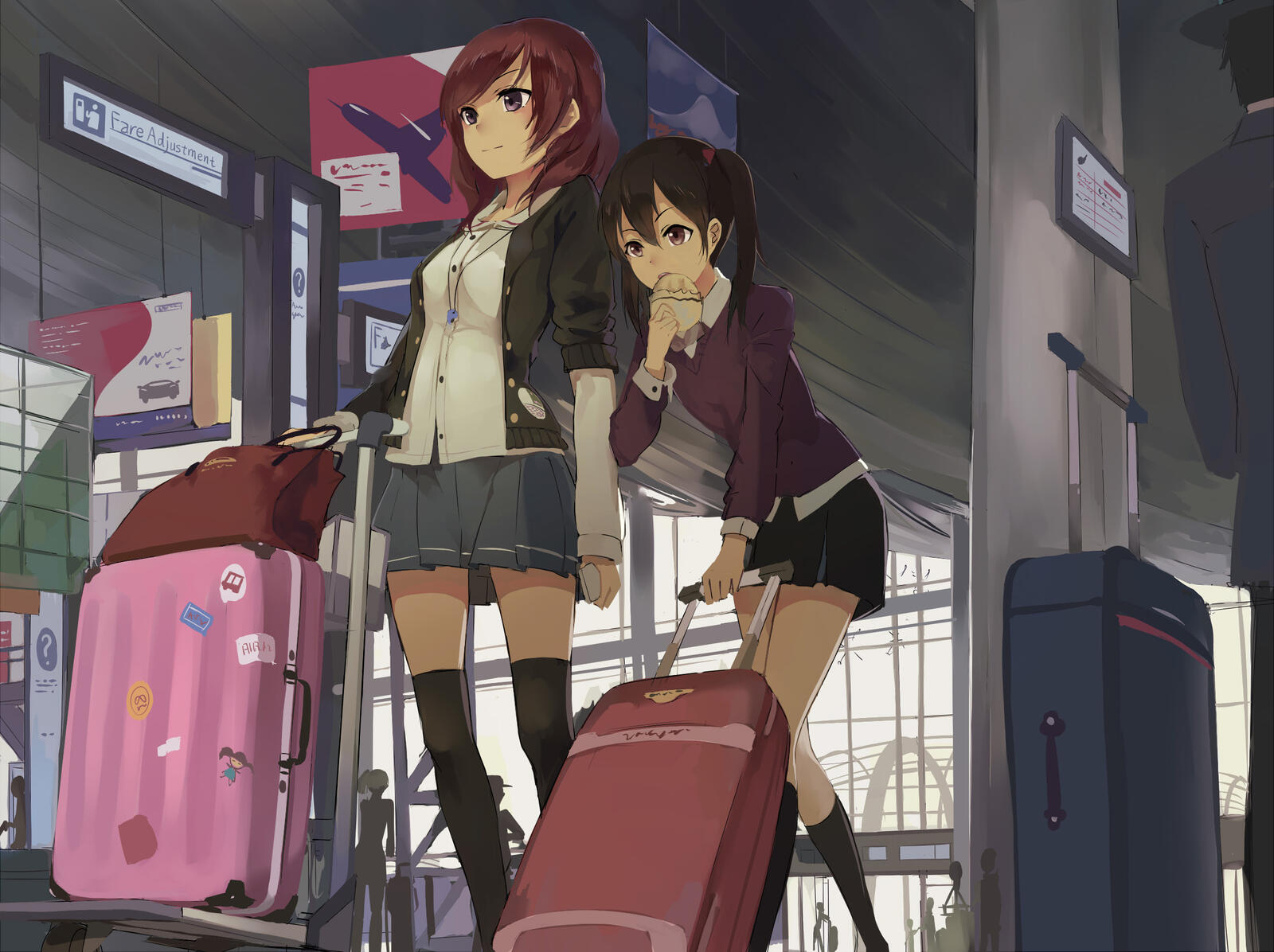 Wallpapers an anime cartoon suitcase on the desktop
