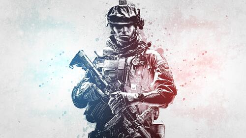 A picture of a soldier from Battlefield 3.