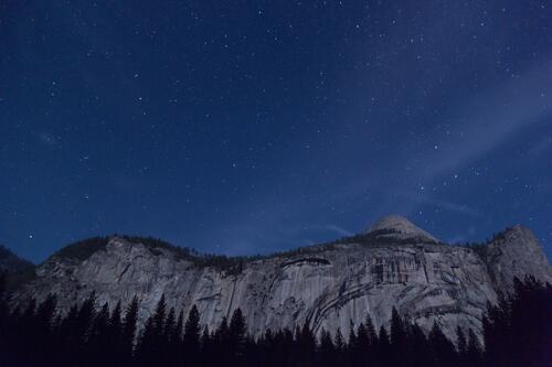Starry sky over the mountain