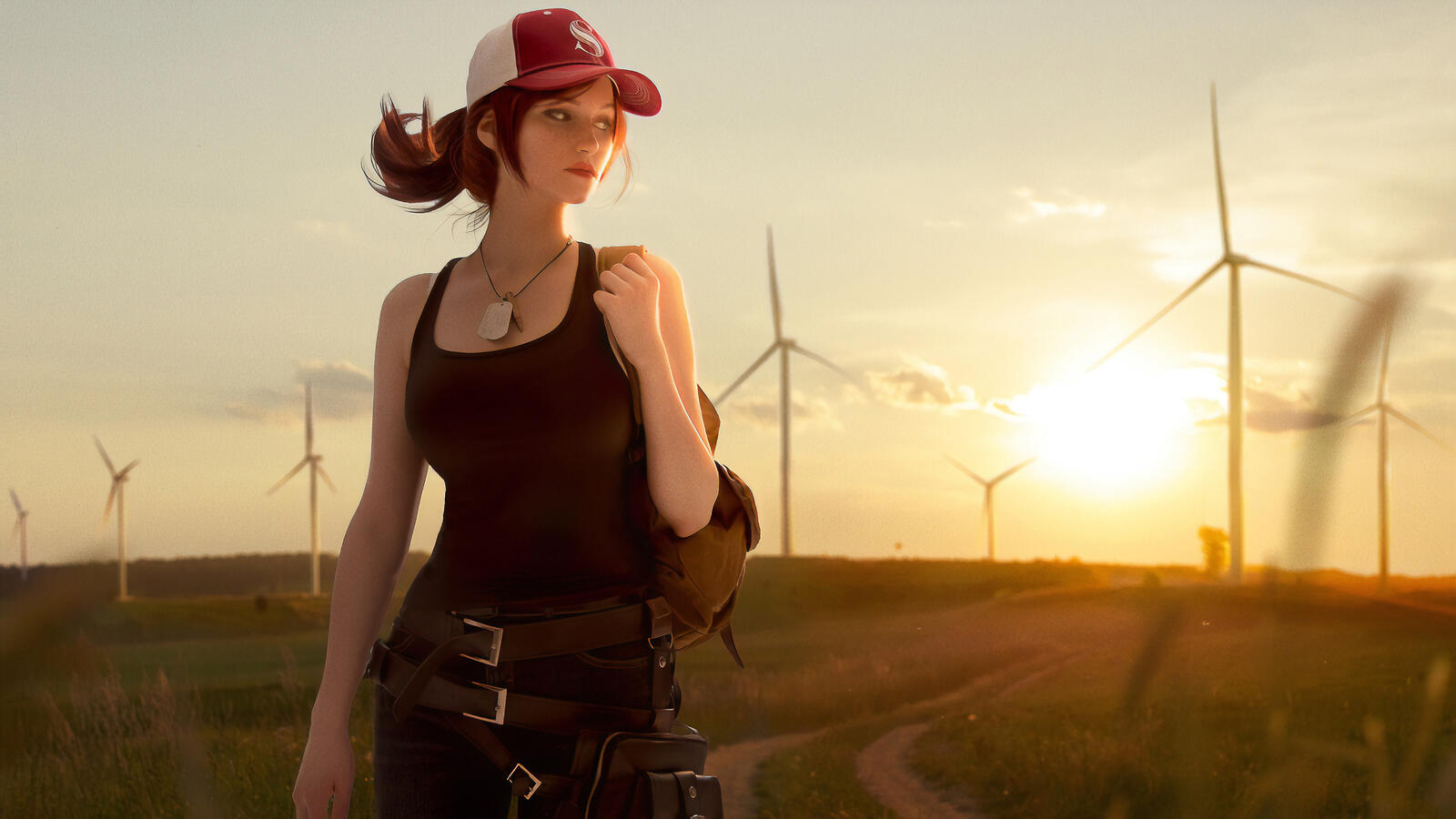 Free photo Playerunknowns Battlegrounds girl walks off into the sunset