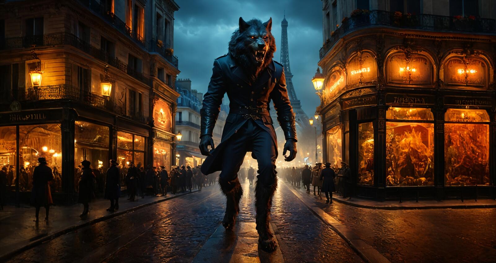 Free photo An American werewolf in Paris