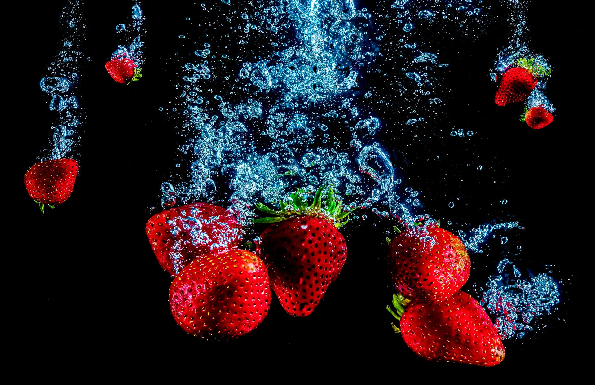 Strawberries in water