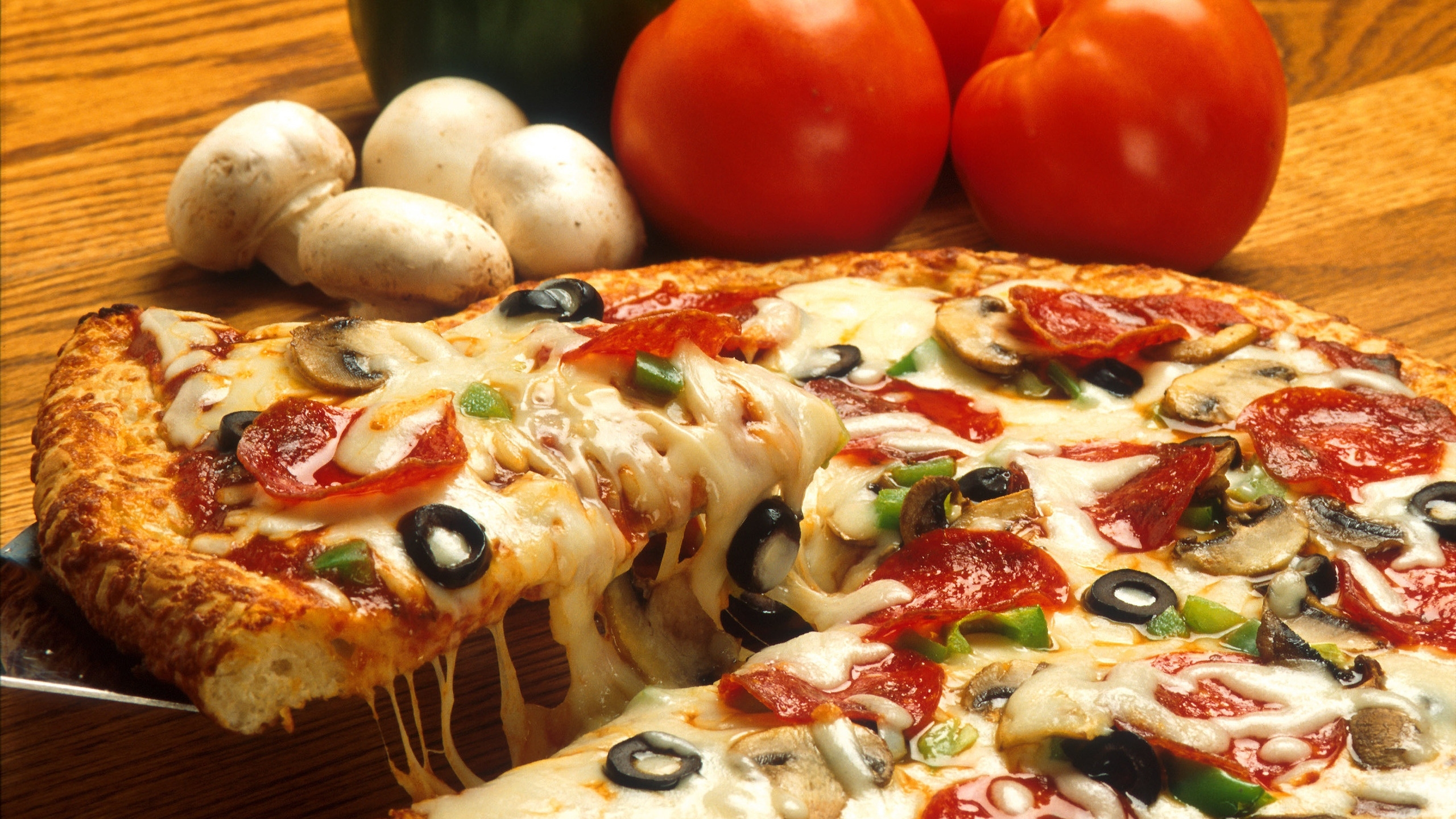 Фото бесплатно обои пицца, помидор, фаст-фуд