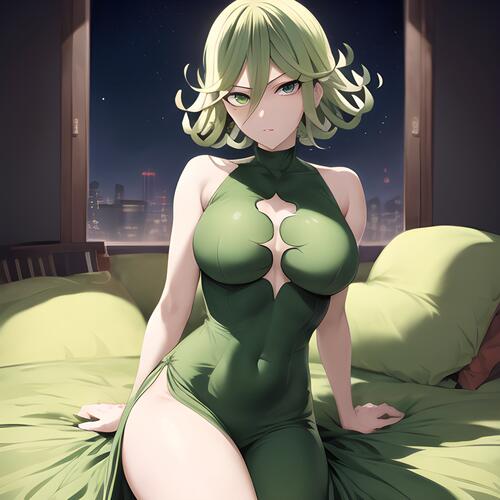 Tatsumaki green dress